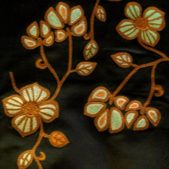 Tocca Silk Flower Trumpet Dress Gown Embroidered - Picture 3 of 9